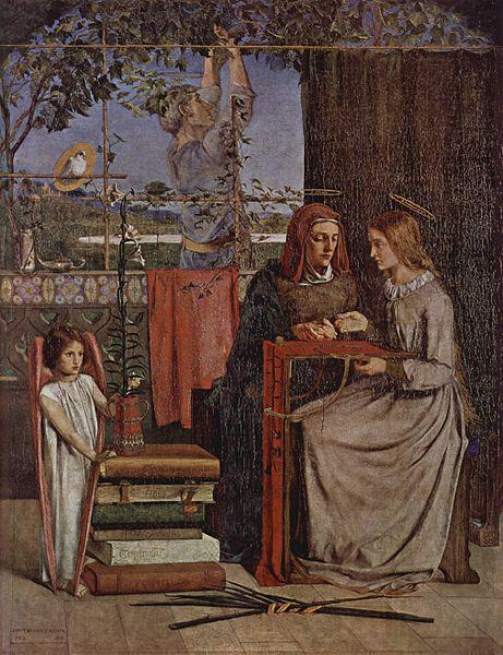 Dante Gabriel Rossetti The Girlhood of Mary Virgin Spain oil painting art